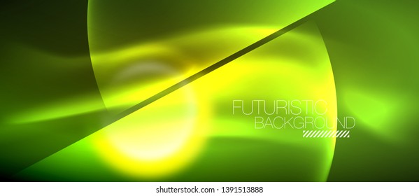 Vector glowing neon circles abstract background, modern template