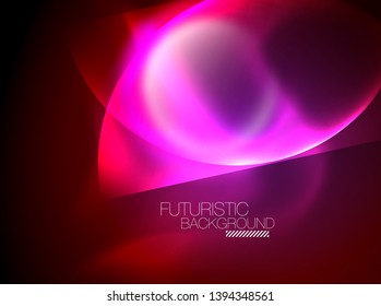Vektorleuchtende Neonringe, abstrakter Hintergrund, moderne Vorlage