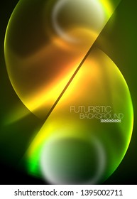 Vector glowing neon circles abstract background, modern template