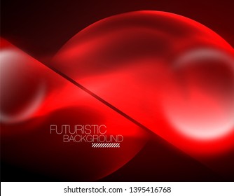 Vector glowing neon circles abstract background, modern template