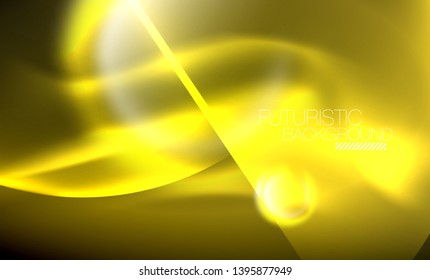 Vector glowing neon circles abstract background, modern template