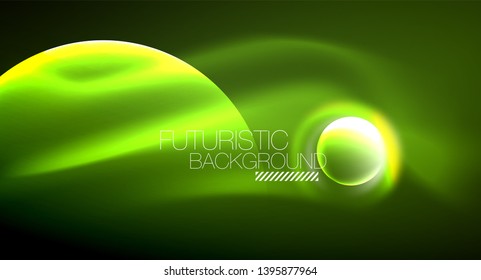 Vector glowing neon circles abstract background, modern template
