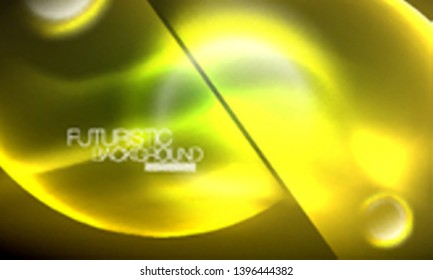 Vector glowing neon circles abstract background, modern template