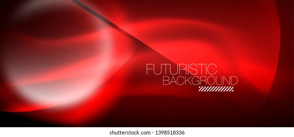 Vector glowing neon circles abstract background, modern template