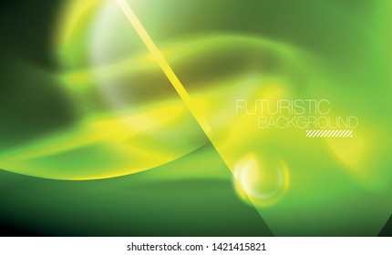 Vector glowing neon circles abstract background, modern template