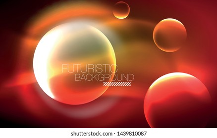 Vector glowing neon circles abstract background, modern template