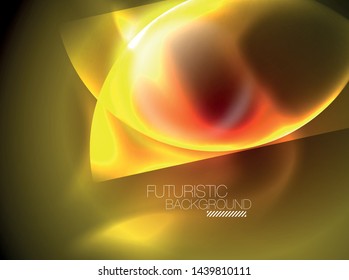 Vector glowing neon circles abstract background, modern template