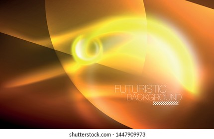 Vector glowing neon circles abstract background, modern template