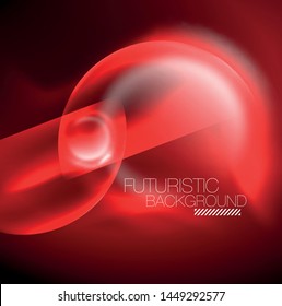 Vector glowing neon circles abstract background, modern template