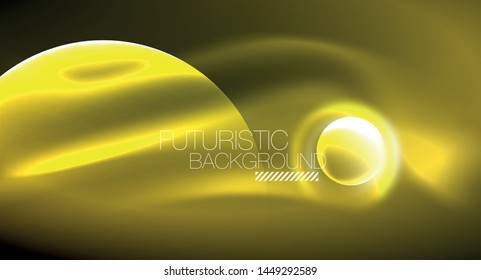 Vector glowing neon circles abstract background, modern template