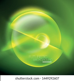 Antecedentes abstractos de los círculos de neón brillante vectoriales, plantilla moderna
