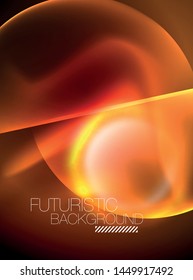 Vector glowing neon circles abstract background, modern template