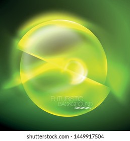 Vector glowing neon circles abstract background, modern template