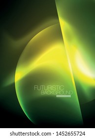 Vector glowing neon circles abstract background, modern template