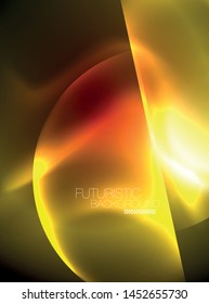 Vector glowing neon circles abstract background, modern template