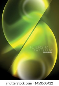Vector glowing neon circles abstract background, modern template