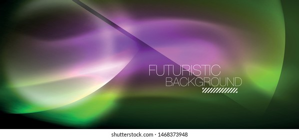 Antecedentes abstractos de los círculos de neón brillante vectoriales, plantilla moderna