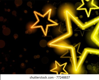 Vector - Glowing Neon Stars Background