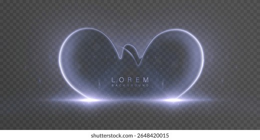 Vector glowing pulse shape with soft sparks and bright light halo on transparent background. Futuristic energy wave for logos, UI effects, presentations and abstract tech visuals.