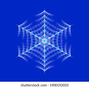 Vector glowing snowflake, asterisk, star. Waves of light, rays, speed of light.