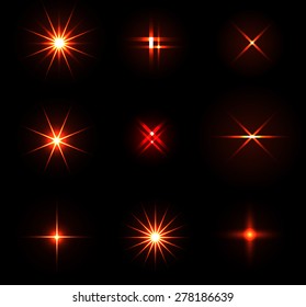 Vector glowing sparkles