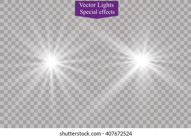 Vector glowing sparkling stars