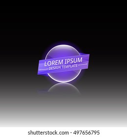 Vector glowing sphere with a glass effect. Template for your design.