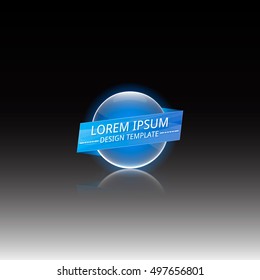 Vector glowing sphere with a glass effect. Template for your design.