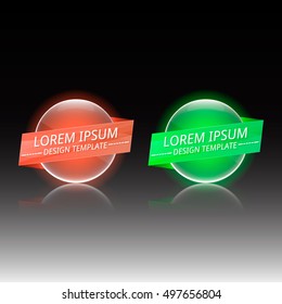 Vector glowing sphere with a glass effect. Template for your design.