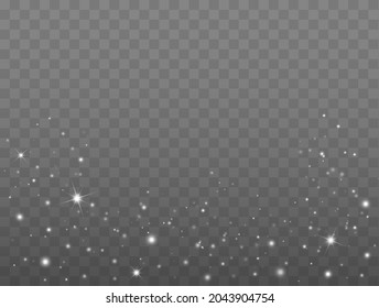 Vektorgrafik, die Sterne leuchtet. Glitzereffekt einzeln auf transparentem Hintergrund. Magische Weihnachtsbeleuchtung. Vektorgrafik