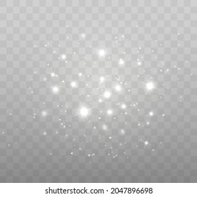 Estrellas brillantes vectoriales. Efecto de brillo aislado en el fondo transparente. Luces navideñas mágicas. Ilustración del vector