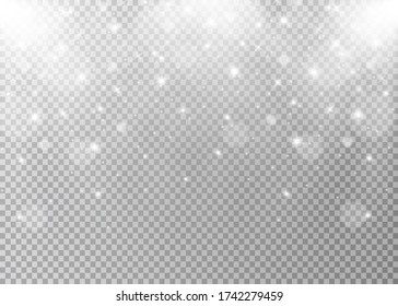 Vector glowing stars, lights and sparkles. Transparent effects