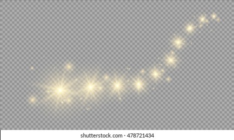 Vector glowing stars, lights and sparkles. Transparent effects