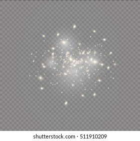 Vector glowing stars, lights and sparkles. Transparent effects