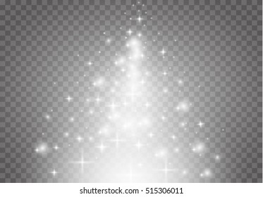 Vector glowing stars, lights and sparkles. Transparent effects