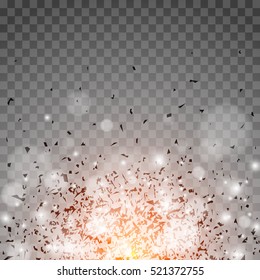 Vector glowing stars, lights and sparkles. Transparent effects