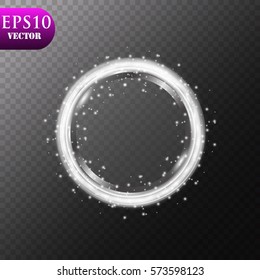 Vector glowing stars, lights and sparkles. Transparent effects