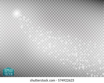 Vector glowing stars, lights and sparkles. Transparent effects\