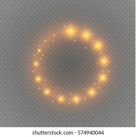 Vector glowing stars, lights and sparkles. Transparent effects