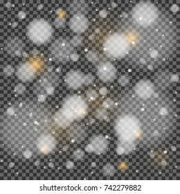Vector glowing stars, lights and sparkles. Transparent effects