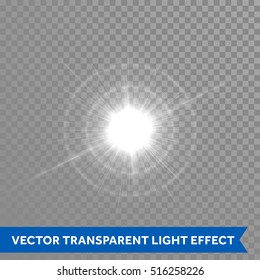 Vector glowing sun light effects. Star sun flash explosion. Ray glow light with lens flare with double halo