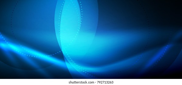 Vector glowing wave neon flowing curve background, light effects template