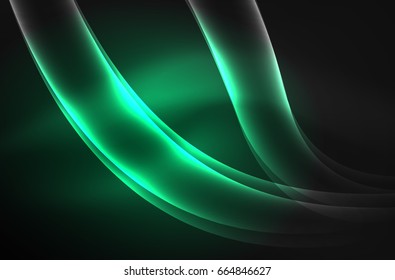 Vector glowing wave, smoke design wavy lines