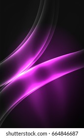 Vector glowing wave, smoke design wavy lines