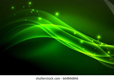 Vector glowing wave, smoke design wavy lines