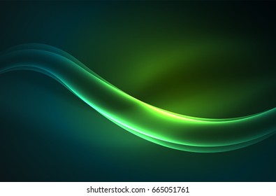Vector glowing wave, smoke design wavy lines