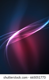 Vector glowing wave, smoke design wavy lines