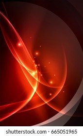 Vector glowing wave, smoke design wavy lines