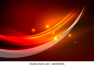 Vector glowing wave, smoke design wavy lines