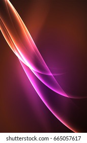 Vector glowing wave, smoke design wavy lines